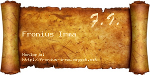 Fronius Irma névjegykártya
