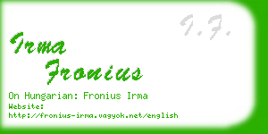 irma fronius business card